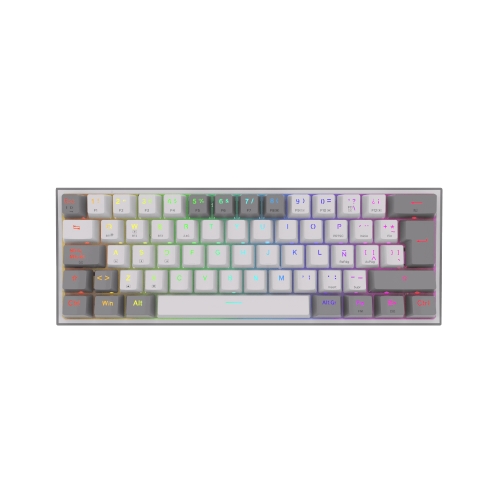 [128399] Redragon - FIZZ PRO Teclado Mecanico Gaming Inalámbrico RGB Español LA Blanco/Gris