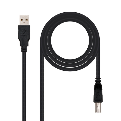 [128145] CABLE USB 2.0 IMPRESORA TIPO A/M-B/M, NEGRO 1.0 M