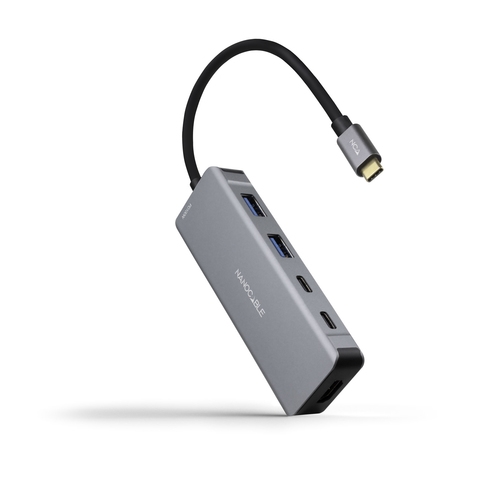 [129788] HUB USB-C 2xUSB-A+2xUSB-C+HDMI+USB-C PD 100W GRIS