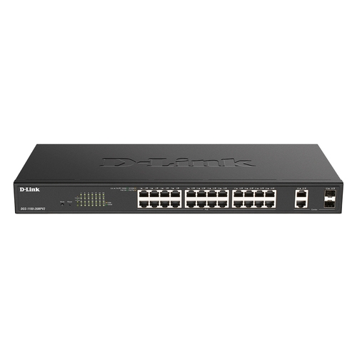 [130439] SWITCH SEMIGESTIONABLE D-LINK DGS-1100-26MPV2/E 24P GIGA POE (370W) + 2P GIGA COMBO RACK