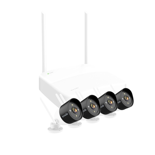 [132566] Tenda K4W-3TC - Kit de videovigilancia - 4 canales - 4 cámaras - IP66 - Sobremesa/techo - WiFi - 2,4Ghz - HDMI - VGA - 1 x LAN - 1 x SATA - 1 x USB