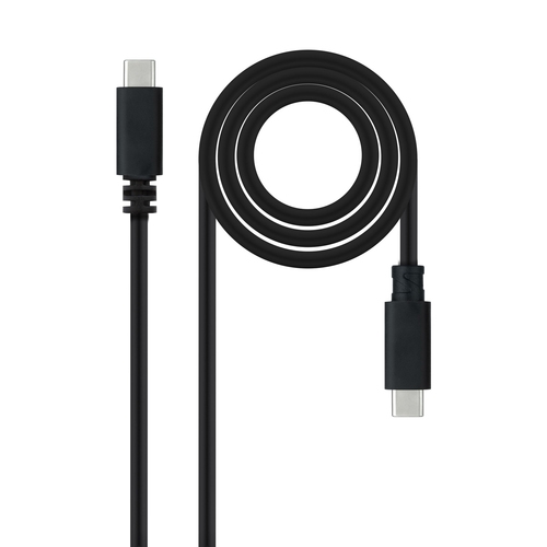 [133234] CABLE USB 2.0 3A TIPO USB-C/M-USB-C/M, NEGRO 1.5 M