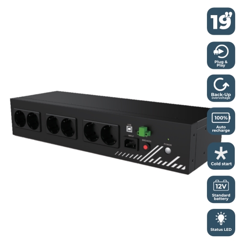[134109] Unidad de Distribución para Alimentación Phasak COMPACT 800 VA/ 9A/ 8x Schuko/ Formato Rack 2U