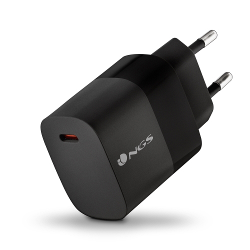 [134052] NGS Bud 20W Cargador Universal de Pared 20W Ultrarapido - 1x USB-C PD & PPS - Color Negro