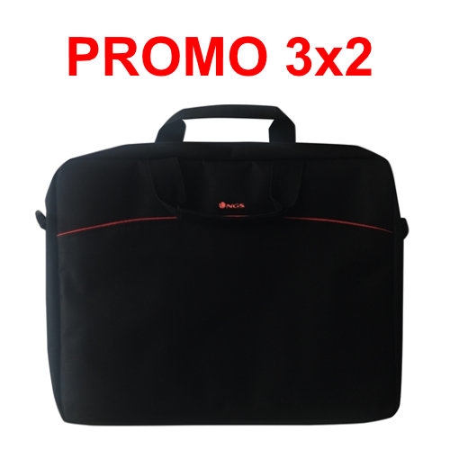 [135929] BUNDLE 3X2 - NGS MONRAY - ENTERPRISE - MALETÍN DE NYLON PORTÁTIL 15,6" COLOR NEGRO